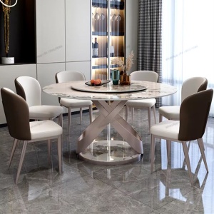 Masa Dining Rotativa, Rotunda Grace Stone, Premium, Homedit