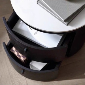 Noptiera Premium Opal Black, 45 x 45 x 44 cm, Homedit