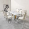 Masa Dining Moonlit Silver, Premium, 220 x 100 x 75 cm, Homedit