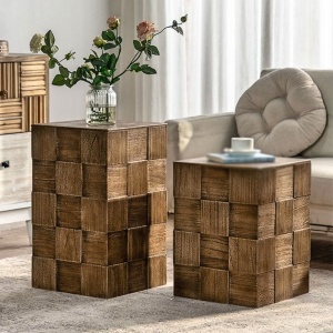 Masuta/ noptiera lemn masiv Squares, 50 cm x 36 cm, Homedit