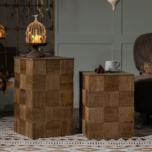 Masuta/ noptiera lemn masiv Squares, 50 cm x 36 cm, Homedit