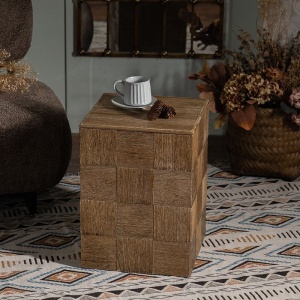 Masuta/ noptiera lemn masiv Squares, 50 cm x 36 cm, Homedit