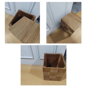 Masuta/ noptiera lemn masiv Squares, 50 cm x 36 cm, Homedit