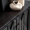 Comoda TV din lemn masiv stejar negru 180 cm premium Geotry, 180 x 40 x 65 cm, Homedit