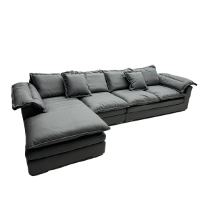 Alyma colțar gri 3.3 m, realizată din material tehnologic anti-pată, Homedit