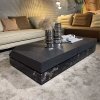 Masa cafea lemn masiv si marmura 80 x 80 x 31 cm Zircon, Homedit