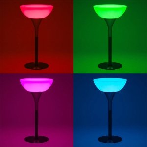 Masa Cocktail premium, lumina LED RGB, 80 x 106 cm, Homedit