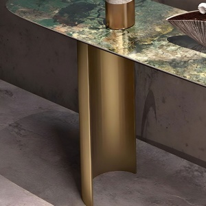 Masă Marolli cu blat din ardezie și cadru din oțel inoxidabil – Homedit