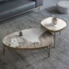 Set Masa cafea premium 110 x 70 x 35 cm / 56 x 56 x 45 cm Capri, blat din piatra, , Homedit