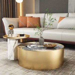 Masa cafea 90 cm marmura compozit, Ischia, Homedit