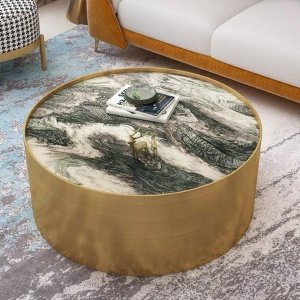 Masa cafea 90 cm marmura compozit, Ischia, Homedit