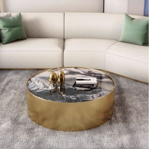 Masa cafea 90 cm marmura compozit, Ischia, Homedit