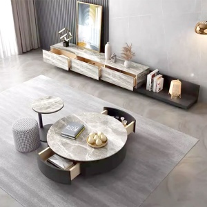 set  masa cafea , Comoda tv extensibila, (180-260) x 40 x 29 cm Nicole, Homedit