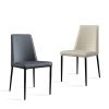 Scaun piele gri trafic intens, scaun horeca Fellini 81,5 x 45 x 42 cm, Homedit