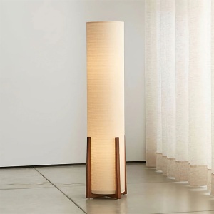 Lampa de podea Bryan, frasin si stofa, 120 x 30 cm, E27, Homedit