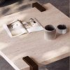 Masă cafea Palma 80x80x35 cm , lemn masiv de stejar  si piatra naturala | Homedit