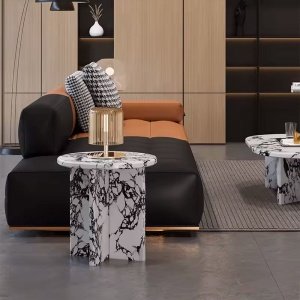 Set masa cafea Grail, masuta premium din Terrazzo, Homedit