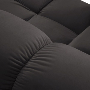 Canapea premium modulara din catifea Bellis, 288 x 96 cm, taburet 96 x 96 cm, gri, Homedit