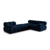 Canapea premium modulara din catifea Bellis, 288 x 96 cm, taburet 96 x 96 cm, albastru, Homedit