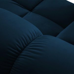 Canapea premium modulara din catifea Bellis, 288 x 96 cm, taburet 96 x 96 cm, albastru, Homedit