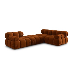 Canapea modulară Bellis din catifea antipată – design sculptural și confort premium