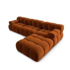 Canapea modulară Bellis din catifea antipată – design sculptural și confort premium