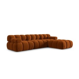 Canapea modulară Bellis din catifea antipată – design sculptural și confort premium