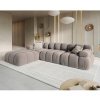 Canapea premium modulara din catifea Bellis, 288 x 96 cm, taburet 96 x 96 cm, bej, Homedit