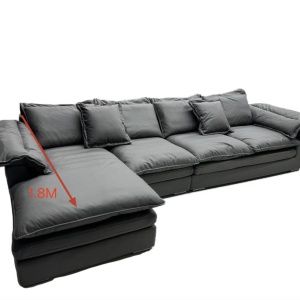 Alyma colțar gri 3.3 m, realizată din material tehnologic anti-pată, Homedit