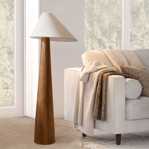 Lampa de podea Miya din lemn de stejar, 150 x 45 cm, Homedit
