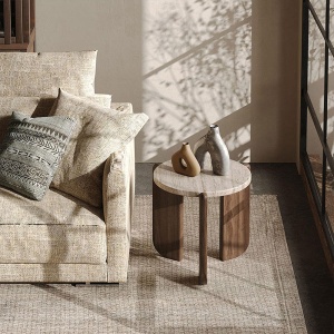 Masuta de cafea Luce, 50 x 50 cm, stejar rosu si Terrazzo, Homedit