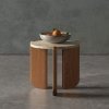 Masuta de cafea Luce, 50 x 50 cm, stejar rosu si Terrazzo, Homedit