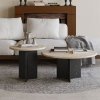 set mese cafea din stejar rosu si travertin, Manaby, Homedit