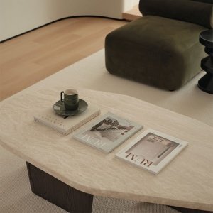 Masuta cafea 120 x 68, stejar rosu si travertin Kaice, Homedit