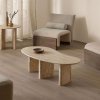 Masa cafea premium Carlo, piatra naturala, 128 x 58 x 40 cm, Homedit