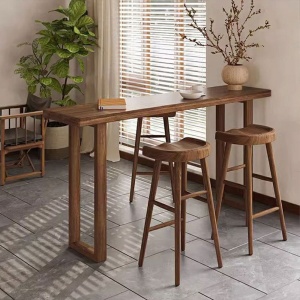 Masa tip bar Bellows din lemn masiv – 180 x 40 x 105 cm | Homedit