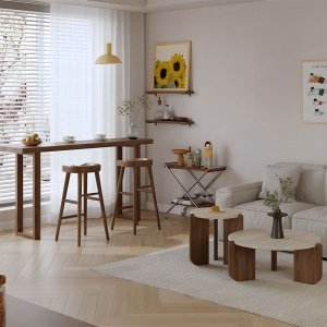 Scaun de bar Bellows, din lemn, 40 x 40 x 75 cm, Homedit