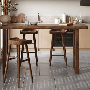 Scaun de bar Bellows, din lemn, 40 x 40 x 75 cm, Homedit