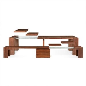Masa extensibila 45 cm la 300 cm Even, din lemn masiv, Homedit
