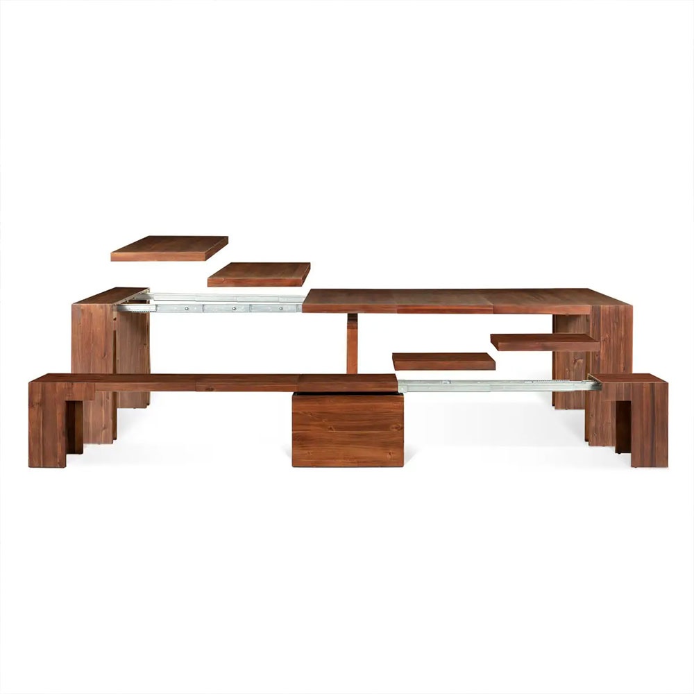 Masa extensibila 45 cm la 300 cm Even, din lemn masiv, Homedit