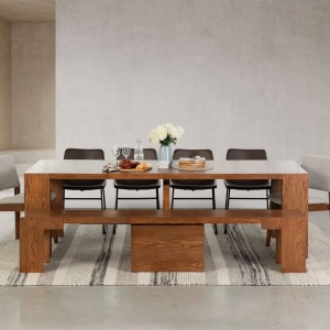 Masa extensibila 45 cm la 300 cm Even, din lemn masiv, Homedit