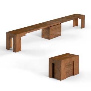 Masa extensibila 45 cm la 300 cm Even, din lemn masiv, Homedit