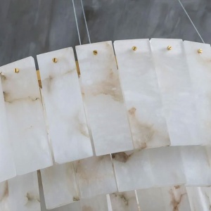 Candelabru din marmura naturala si 3 tipuri de lumini, 60 x 60 cm, Corp de iluminat Davano, Homedit