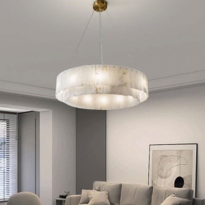 Candelabru din marmura naturala si 3 tipuri de lumini, 60 x 60 cm, Corp de iluminat Davano, Homedit