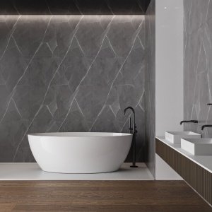 Cada baie Wavy, acril, 170 x 80 x 58 cm, alb, Homedit