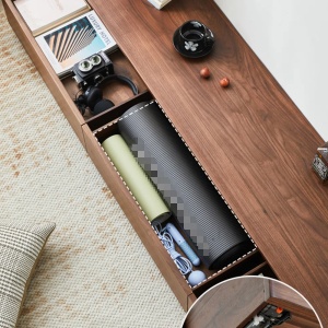 Consolă TV Shape Wood din lemn masiv cu 3 sertare | Homedit