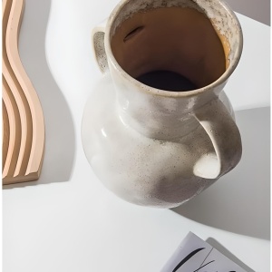 vaza ceramica blunt, 25 x 19,5 x 11 cm, bej, homedit