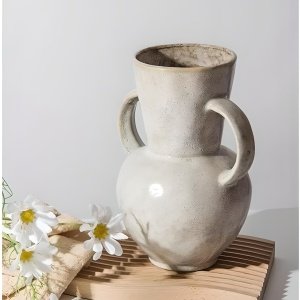 vaza ceramica blunt, 25 x 19,5 x 11 cm, bej, homedit