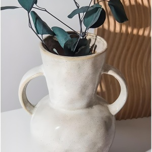 vaza ceramica blunt, 25 x 19,5 x 11 cm, bej, homedit