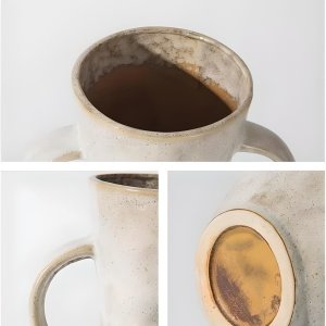 vaza ceramica blunt, 25 x 19,5 x 11 cm, bej, homedit